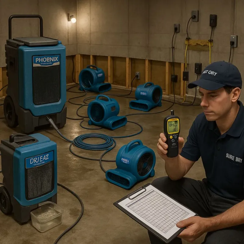 Structural Drying and Dehumidification process in Ridgely, TN